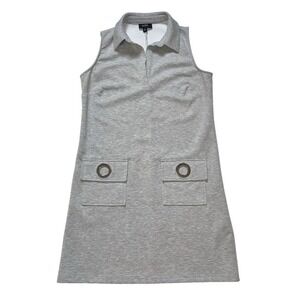 MSK Women's Sleeveless Gray Shift Dress with‎ Grommet Pockets Size S cute goth